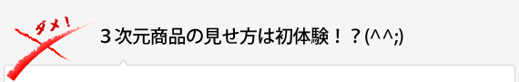 3次元商品の見せ方は初体験!?